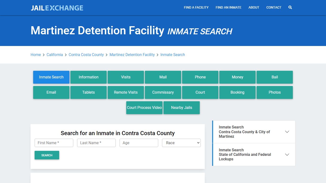 Martinez Detention Facility, CA Inmate Search: Roster & Mugshots