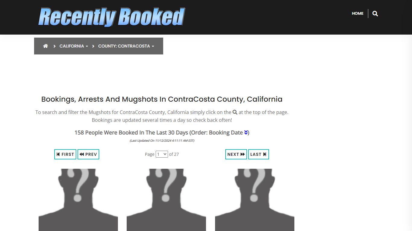 Bookings, Arrests and Mugshots in ContraCosta County, California